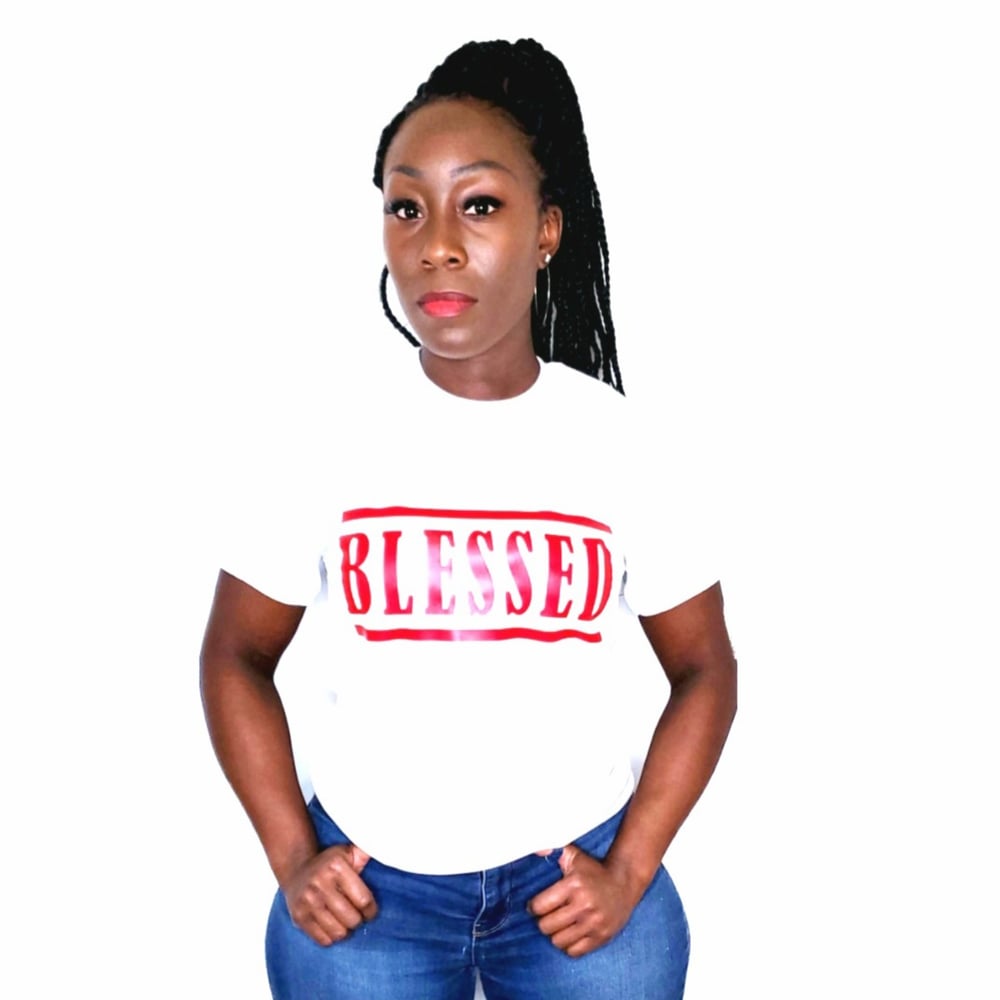 Image of White & Red Classic Blessed Tee