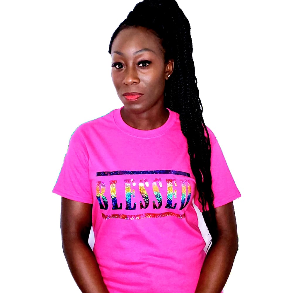 Image of Pink Colorwave Classic Blessed Tee