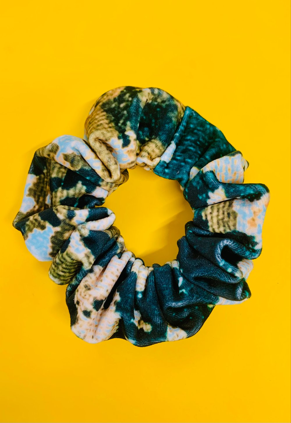 Sally Gilford Velvet Scrunchie in Lichen Speckle