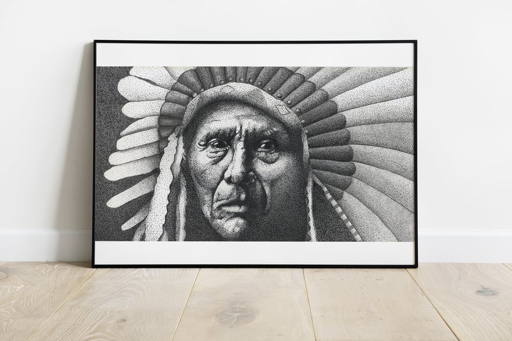 Image of Native American DotWork Portrait 
