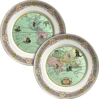 Image 1 of DUO Mysterious World - 2 vintage porcelain plates - #0736