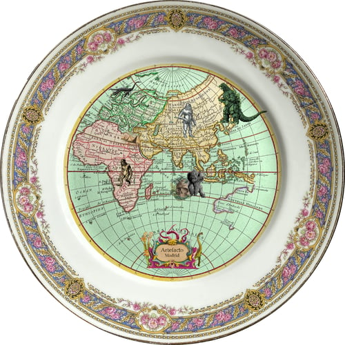 Image of DUO Mysterious World - 2 vintage porcelain plates - #0736
