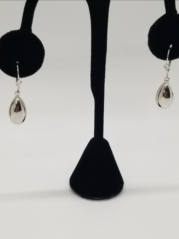 Image of White Gold Teardrop Earrings