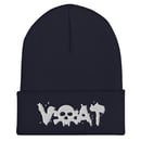 Image 4 of (click for color options)VOAT WHITE SKULLTEXT Beanie