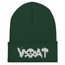 Image 1 of (click for color options)VOAT WHITE SKULLTEXT Beanie