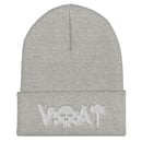 Image 5 of (click for color options)VOAT WHITE SKULLTEXT Beanie