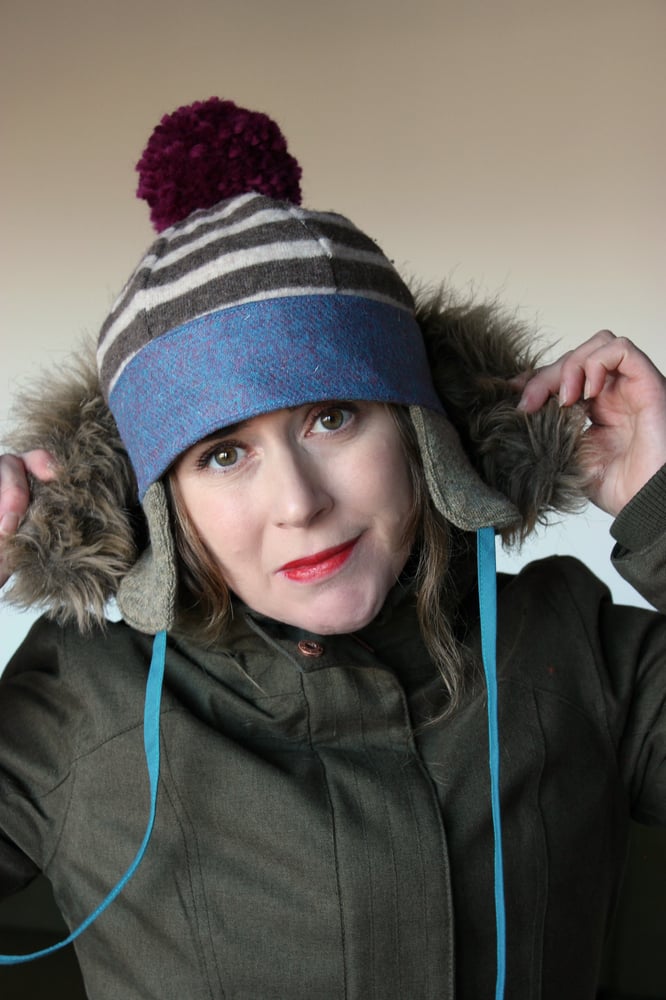 Image of Huron  - x - Tom Pom chapeau //   3 little sustainable winter hatties