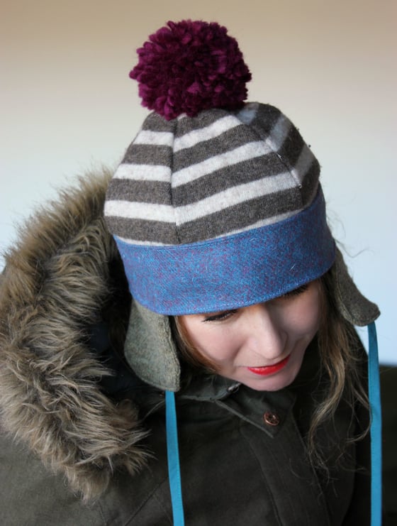 Image of Huron  - x - Tom Pom chapeau //   3 little sustainable winter hatties