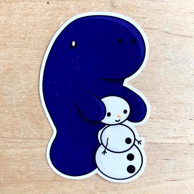Midnight Manatee Sticker Image 2
