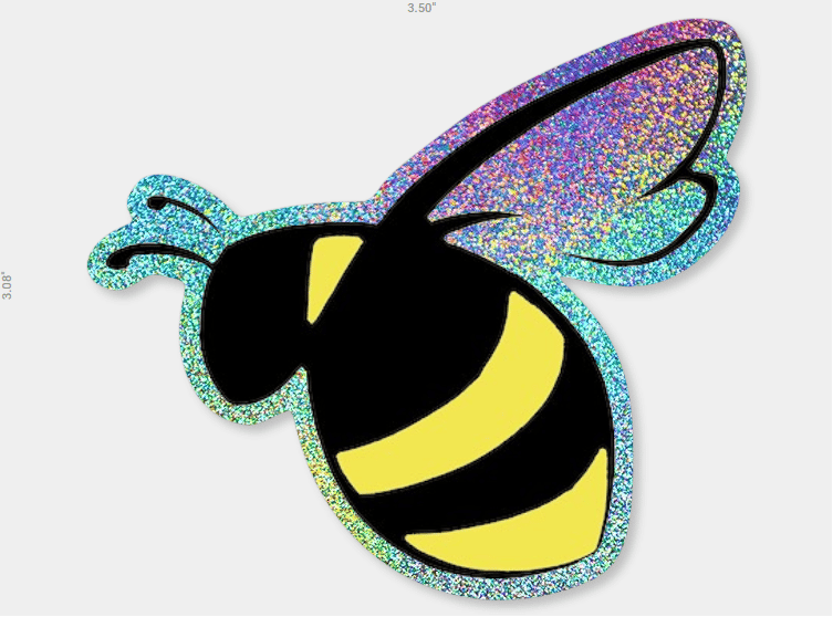 Glitter Bumblebee sticker
