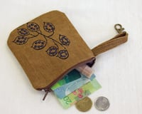 Image 3 of Cherry Blossom - khaki and red coin purse