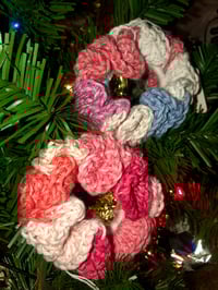 Multicolored crochet scrunchie