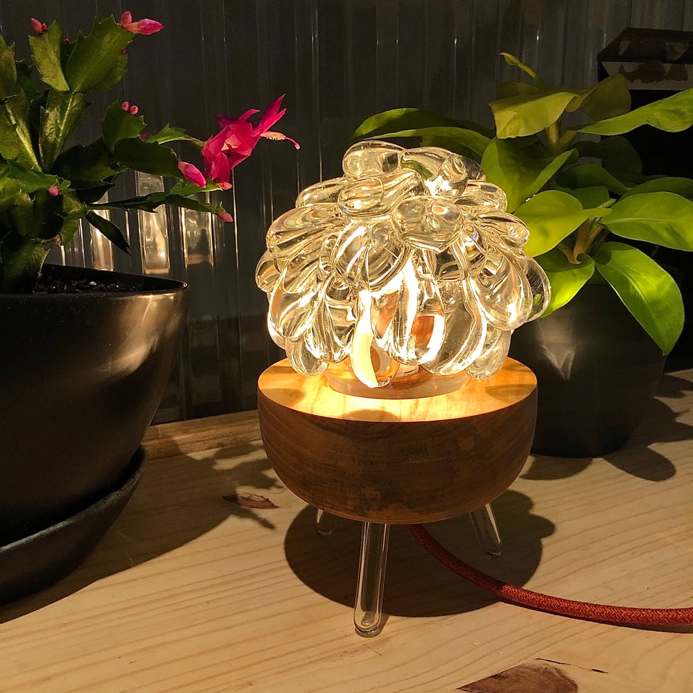 Image of Tripod Blob Lamp w/ Orange Mini Tweed Cord