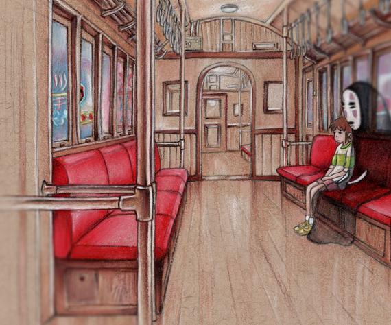 Chihiro & No-Face Spirited Away