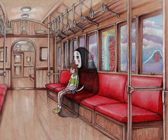 Chihiro & No-Face Spirited Away