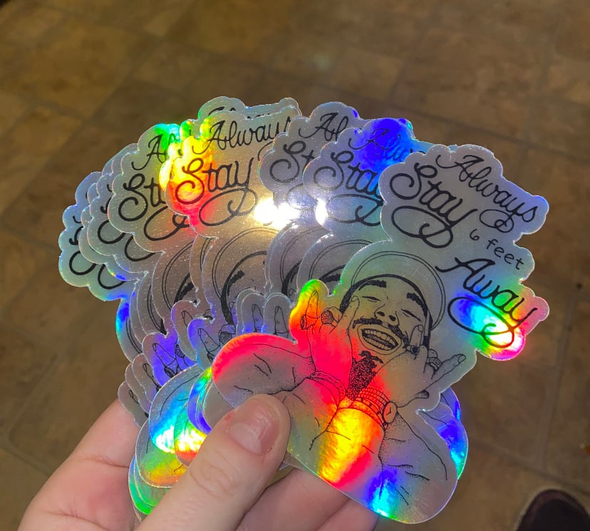 Image of Post Malone “Stay Away” Holographic Stickers 
