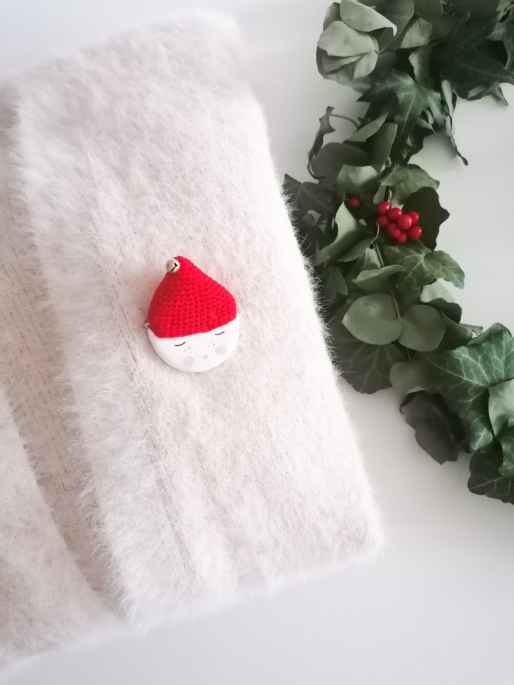 Image of Elf Brooch With Red Hat