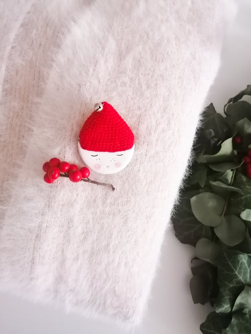 Image of Elf Brooch With Red Hat