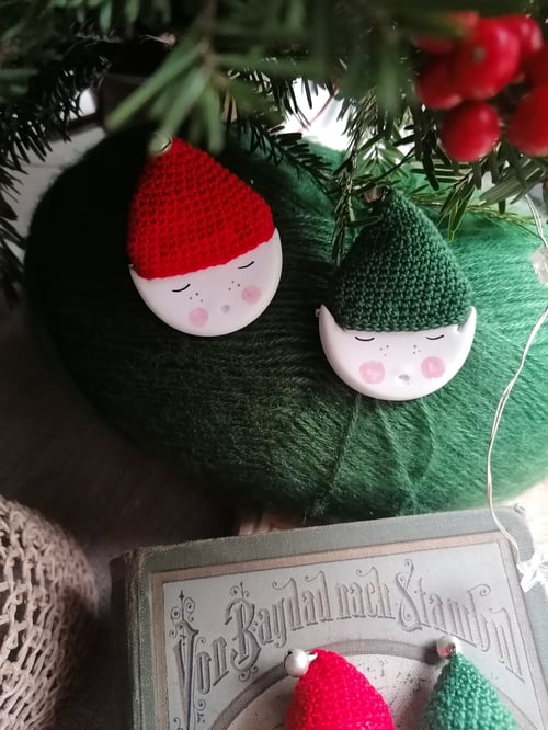 Image of Elf Brooch With Red Hat