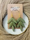 OLIVE GREEN ALEXA CLAY EARRINGS