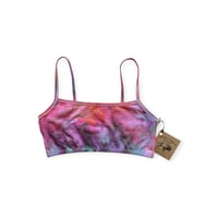 Image 1 of S (34) Cotton-Blend Strappy Bralette in Bright Watercolor Ice Dye