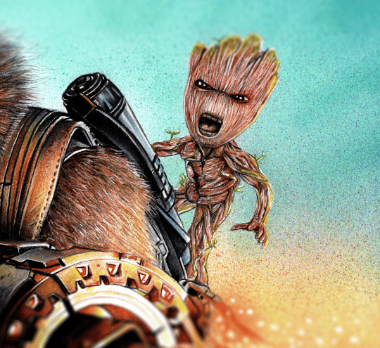 Rocket and Baby Groot 