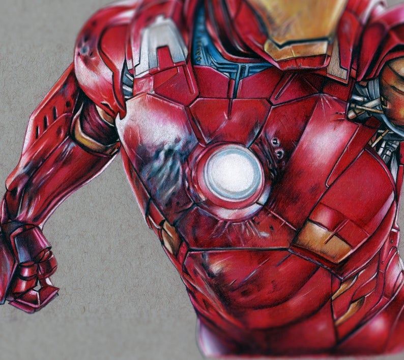 Iron Man “Endgame” Freehand Colored Pencil Drawing – The Artwork of John  DiBiase