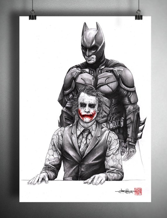 joker vs batman drawings