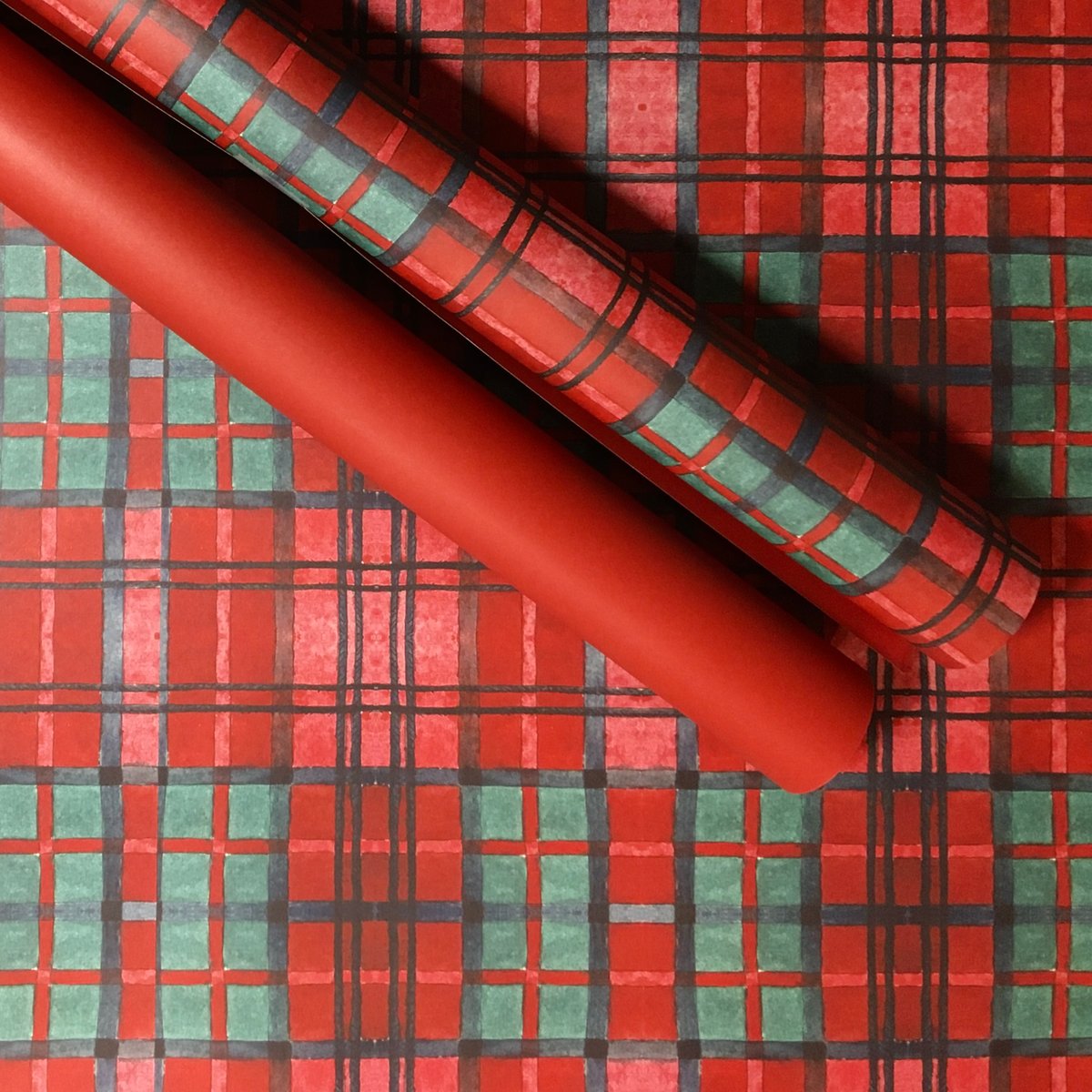 Luxury Red Tartan Wrapping Paper Loom + Lichen