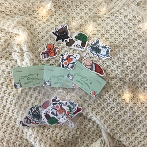 Chunky Christmas Kitties Sticker Set