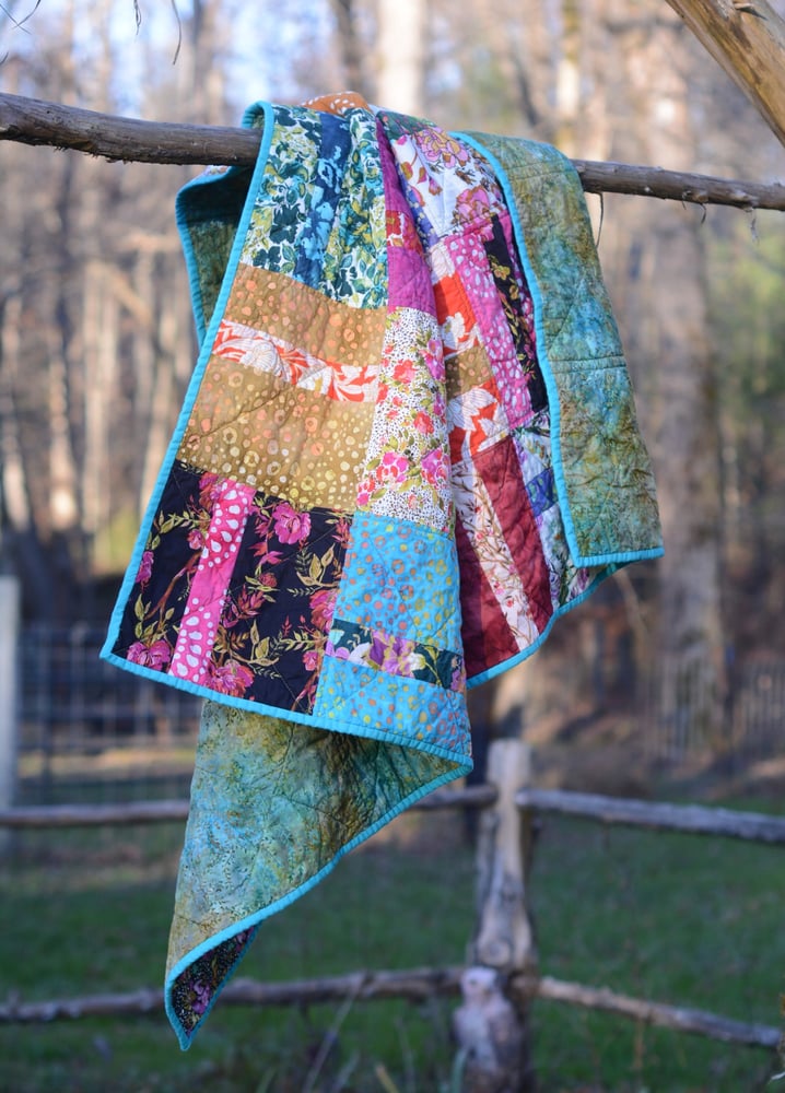 Image of Boho Quilt, Throw Quilt, Toddler Quilt, Baby Quilt, Colorful, Wild, Bohemian Style