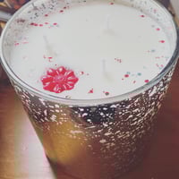 Image 1 of Large Silver Embossed 3 wick candle