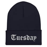 Image 2 of Tuesday - Embroidered Cuffed Beanie Cap