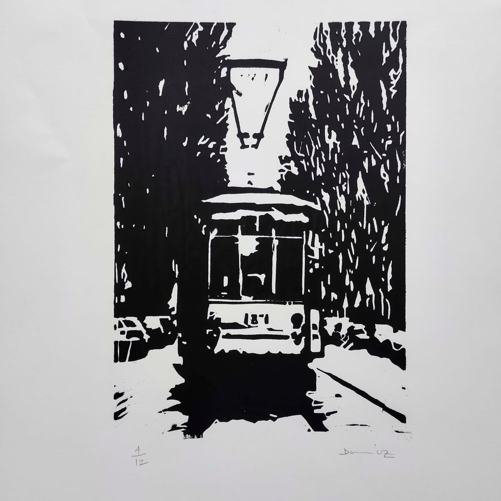 MILANO IN TRAM / Woodcut