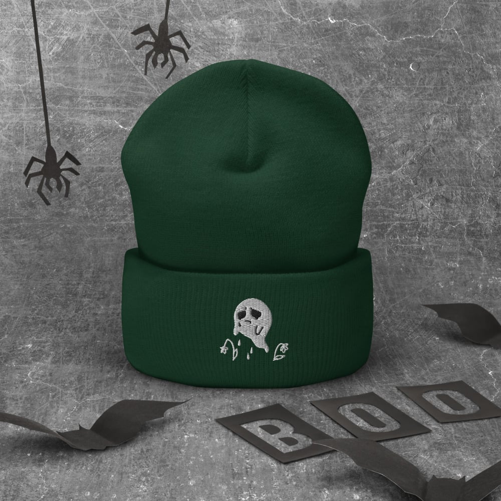 Image of BOOHOO CLUB Embroidered Cuff Beanie