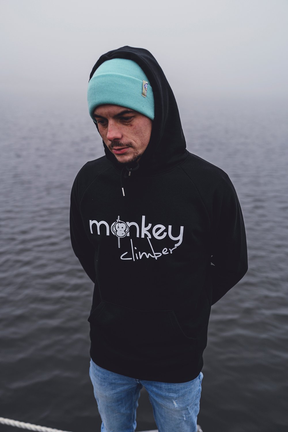 Image of Monkey Climber Front Cover hoodie I Black (other colours possible too)