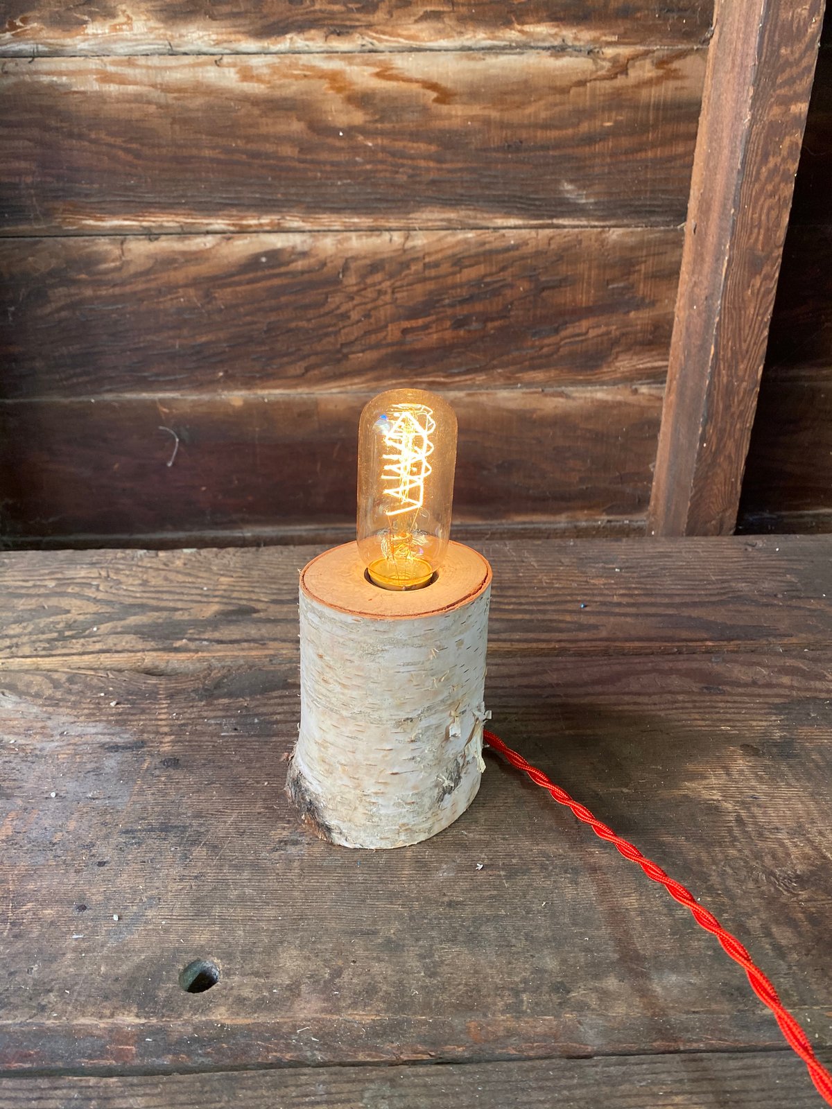 Image of Birch wood Lamp #3 