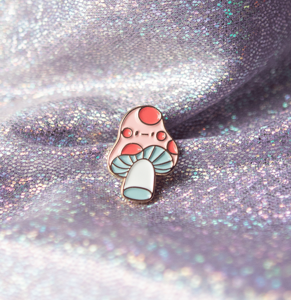 Image of Extra Small Meh Shroom Enamel Pin