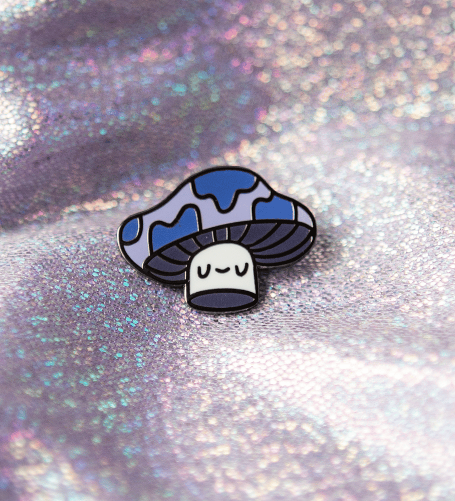 Image of Blue Shroom Baby Enamel Pin