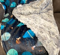 Image 2 of Animals on an Adventure Minky Fabric Blanket - Large - 35"x 54" CUSTOM ORDER
