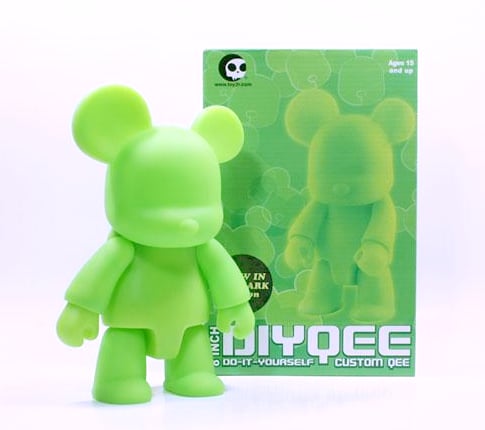 Image of Qee Neon Bear Green 8" DIY GID