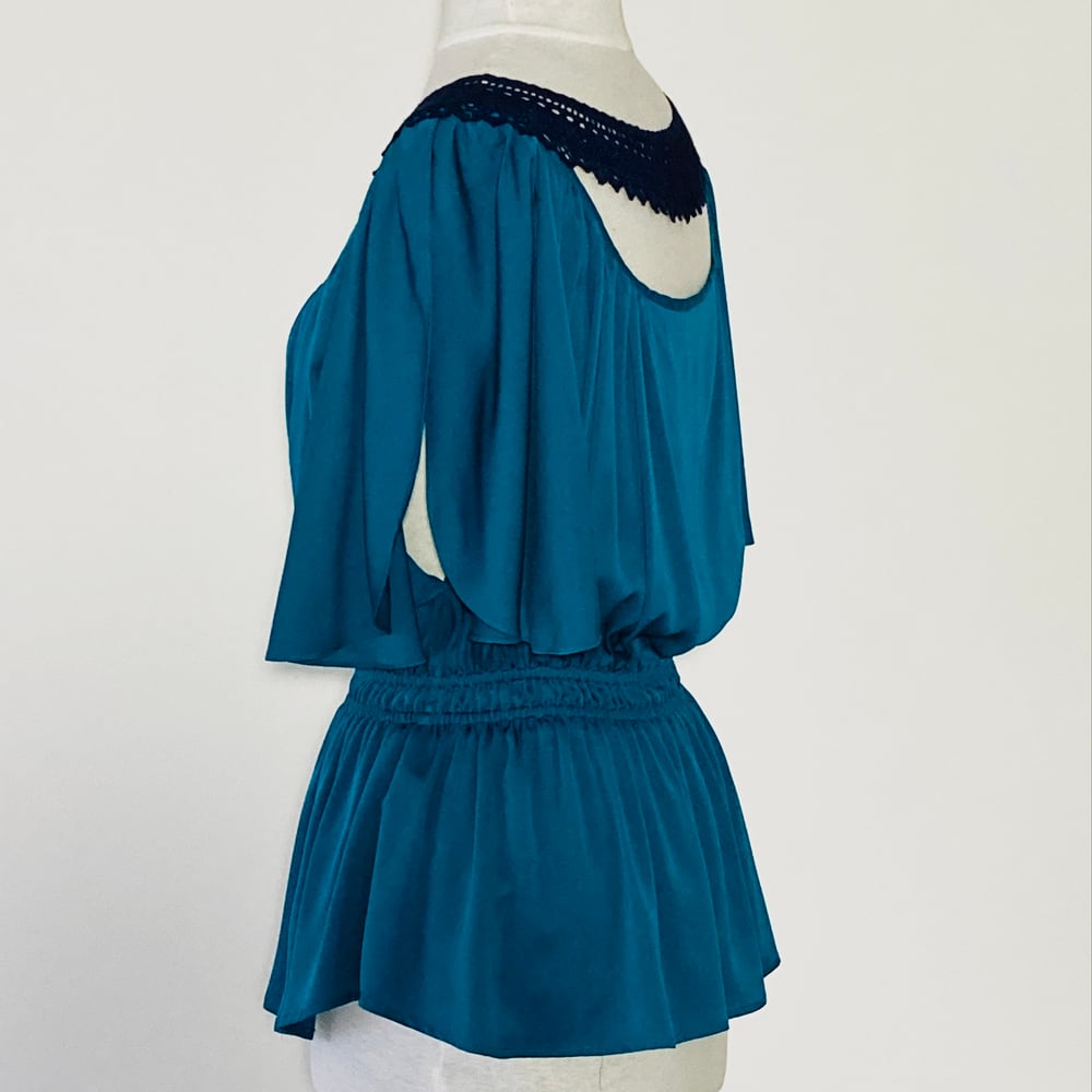 Image of Turquoise and Midnight Angela Blouse