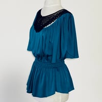 Image 3 of Turquoise and Midnight Angela Blouse