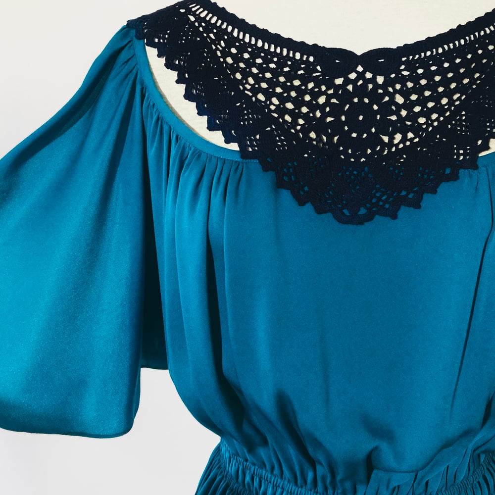 Image of Turquoise and Midnight Angela Blouse