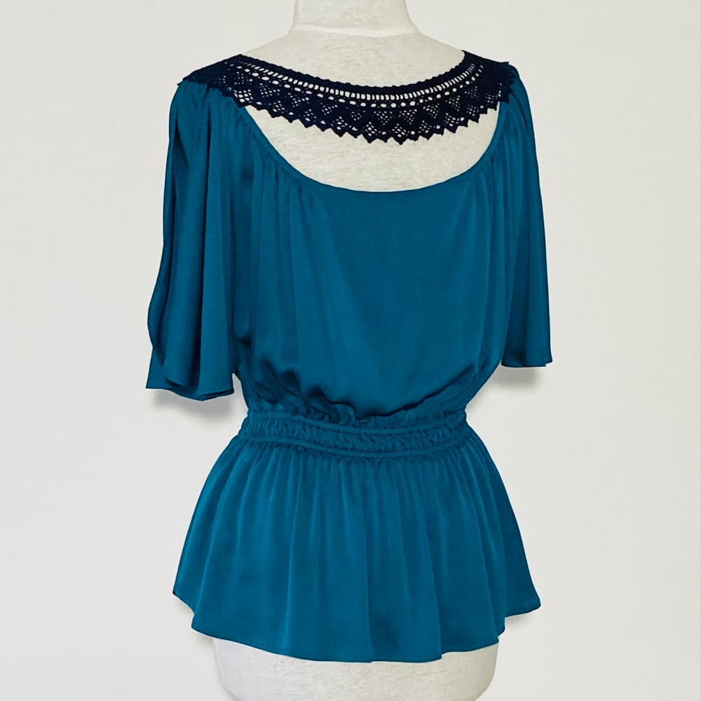 Image of Turquoise and Midnight Angela Blouse