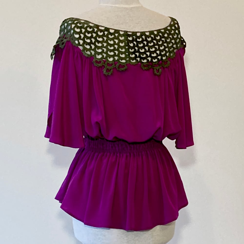 Image of Fuchsia and Forest  Angela Blouse