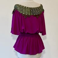 Image 5 of Fuchsia and Forest  Angela Blouse