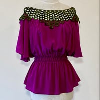 Image 2 of Fuchsia and Forest  Angela Blouse