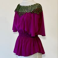 Image 4 of Fuchsia and Forest  Angela Blouse