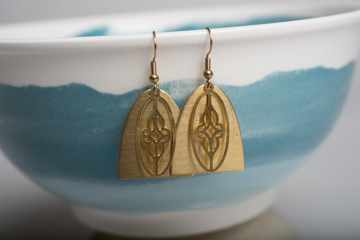 Image of Layered Brass Earrings